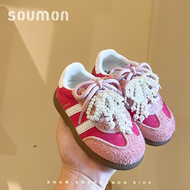 书萌儿童板鞋女童德训鞋2026春季新款女小童公主鞋潮鞋软底宝宝鞋