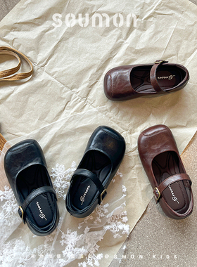 女童皮鞋公主鞋2025春季新款小女孩黑色英伦风软底儿童单鞋漂亮鞋