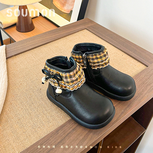 女童靴子儿童皮靴2026新款小女孩公主靴中大童时尚单靴防滑宝宝靴