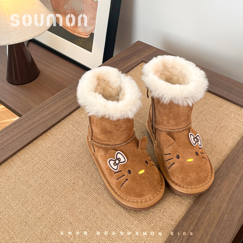 厚底毛毛靴卡通可爱棉鞋