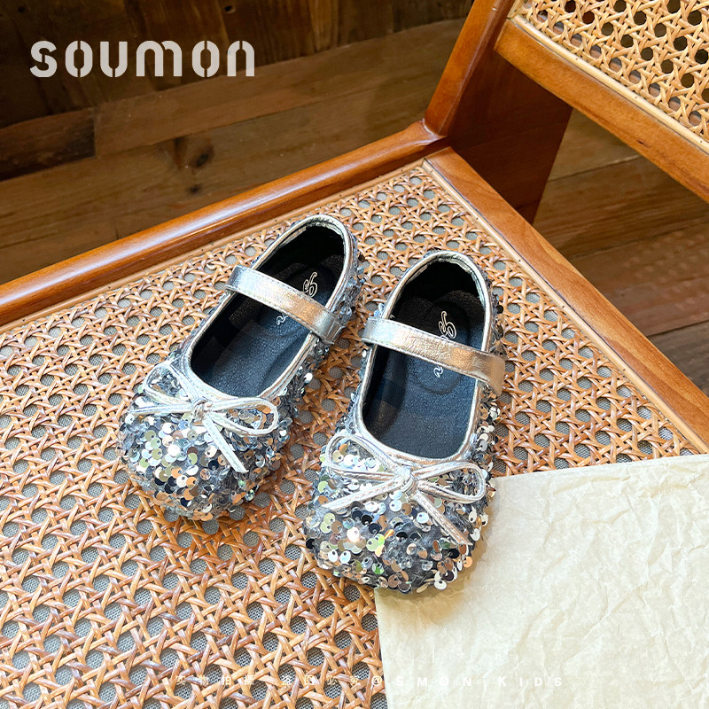 女童水晶公主鞋春秋款洋气女孩演出单鞋儿童小皮鞋礼服中大童瓢鞋