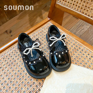 儿童皮鞋公主鞋女童配礼服2026春季小女孩黑色演出鞋小童防滑单鞋