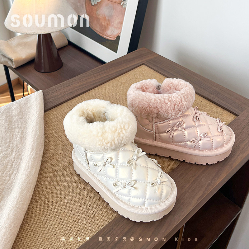 书萌儿童雪地靴女童大棉鞋冬季外穿加绒加厚短靴小童防滑雪地棉靴,童鞋/婴儿鞋/亲子鞋,雪地靴,淘宝优惠券,粉丝福利购,淘宝优惠卷