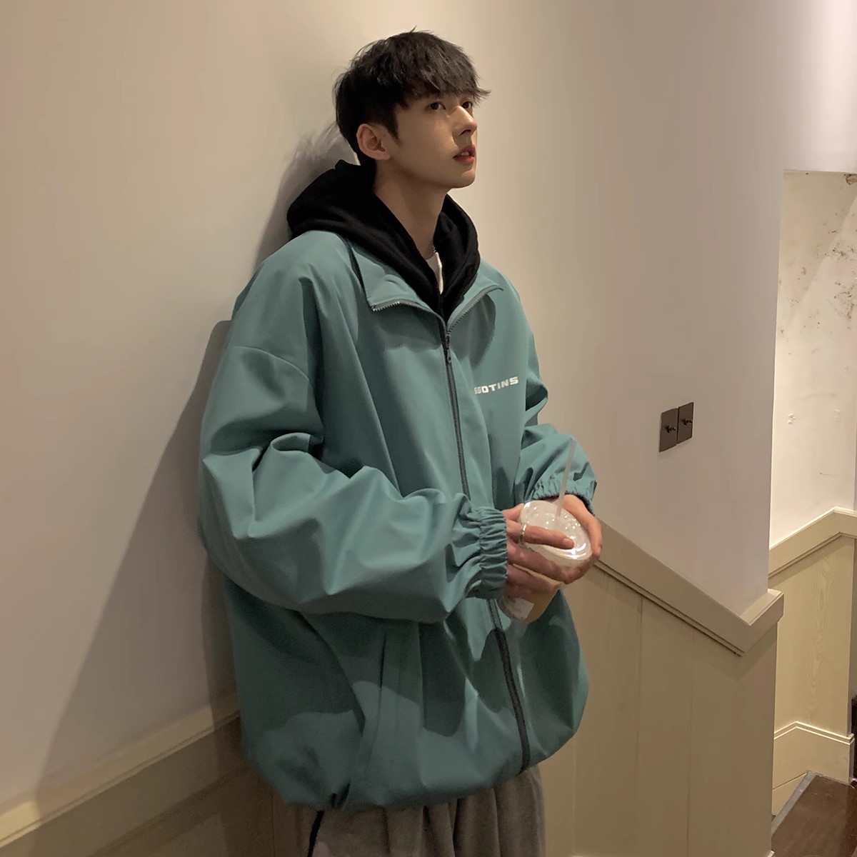 冬装纯色夹克男士加绒外套M231/P6078加绒款P80110,男装夹克,电商A146