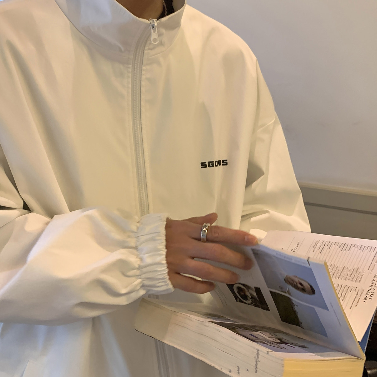 2025秋装新款港风百搭纯色夹克男士宽松版外套M231/P6078,男装夹克,电商A146