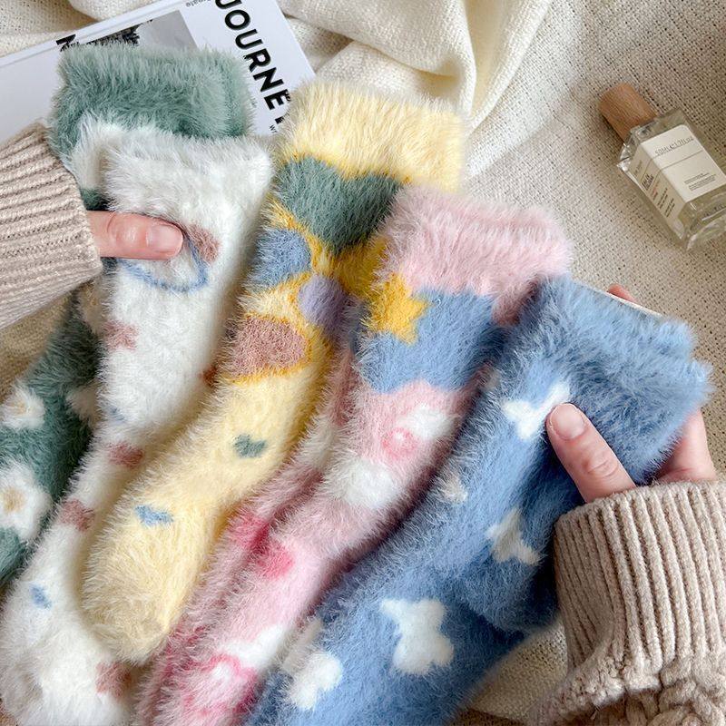 软呼呼毛绒绒卡通保暖透毛绒袜子女睡眠袜秋冬季月子袜家居地板,运动包/户外包/配件,运动袜,淘宝优惠券,粉丝福利购,淘宝优惠卷