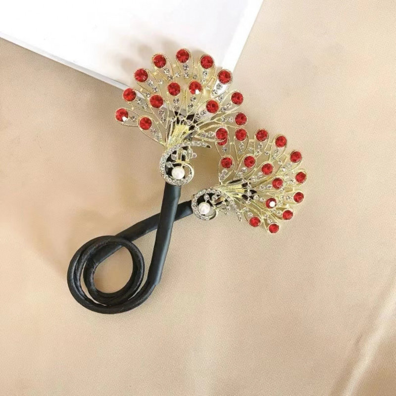 气质仿水晶孔雀盘发神器新款懒人扭扭夹发卡丸子头水钻后脑勺发饰,家庭/个人清洁工具,盘发器,淘宝优惠券,粉丝福利购,淘宝优惠卷