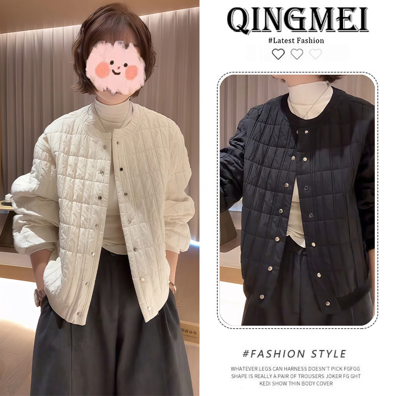 时尚休闲风百搭保暖棉服女款2026新款冬季穿搭宽松显瘦气质外套潮