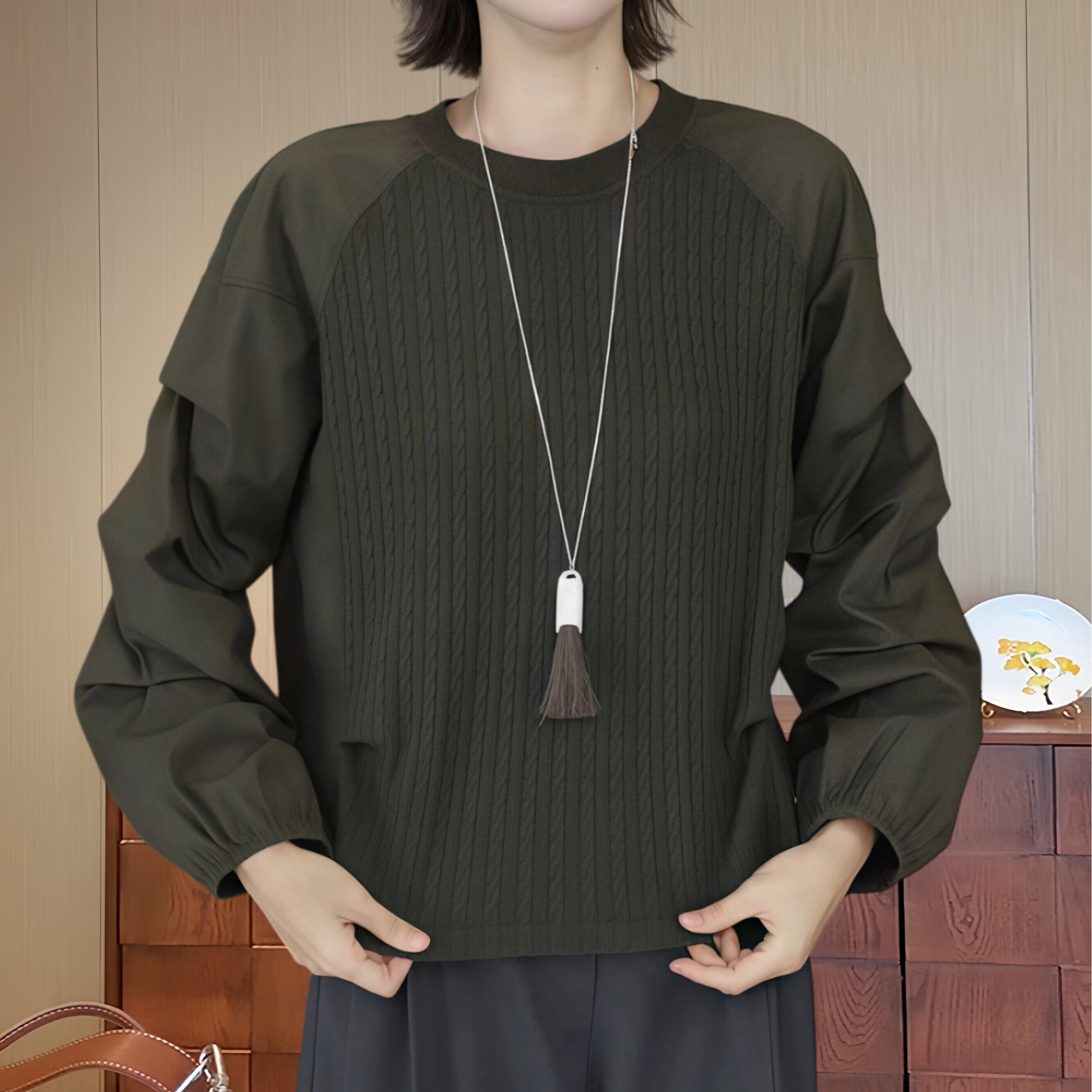 大码时尚休闲风长袖衬衫女