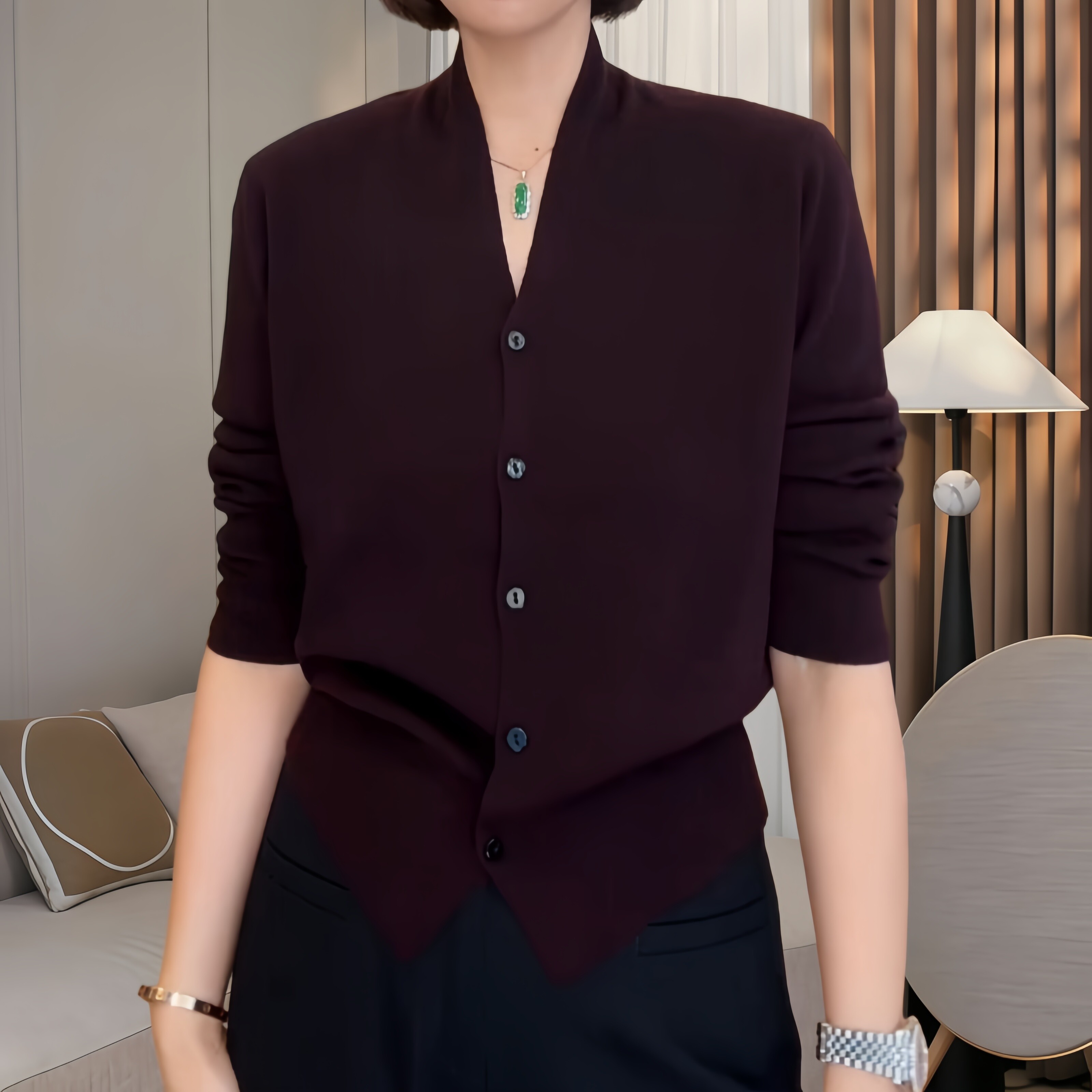 大码慵懒风针织衫女款