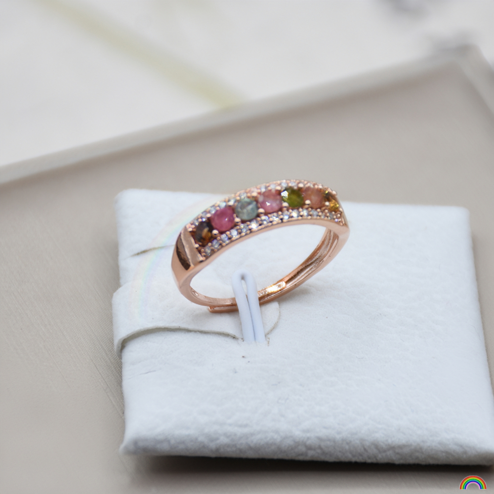 Rwbuy天然碧玺戒指彩色宝石