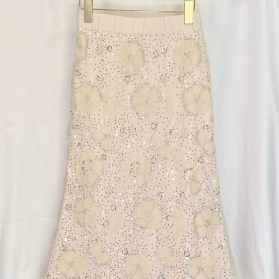 高级定制刺绣钉珠鱼尾收腰包臀四季 鱼尾半裙 百搭 海棠 6121