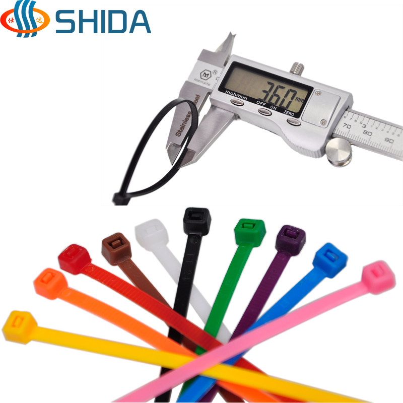 仕达厂家直销彩黑白国标尼龙扎带塑料封条一次性束绑理线带3.6mm