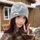 灰蓝大花朵ins软糯显脸小包头毛线帽子女秋冬保暖护耳针织帽冷帽