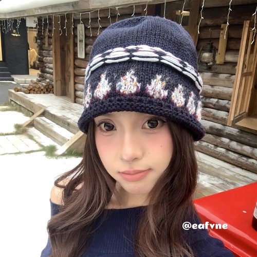 显脸小高级感小众毛线帽针织ins