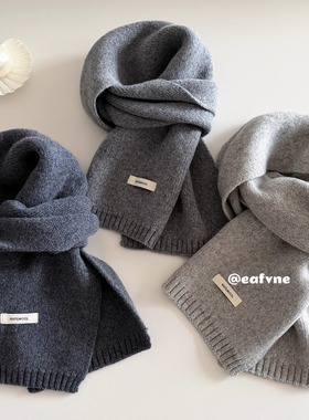 深浅中性休闲风灰色限定100%澳洲羊毛围巾秋冬保暖日常上班围脖