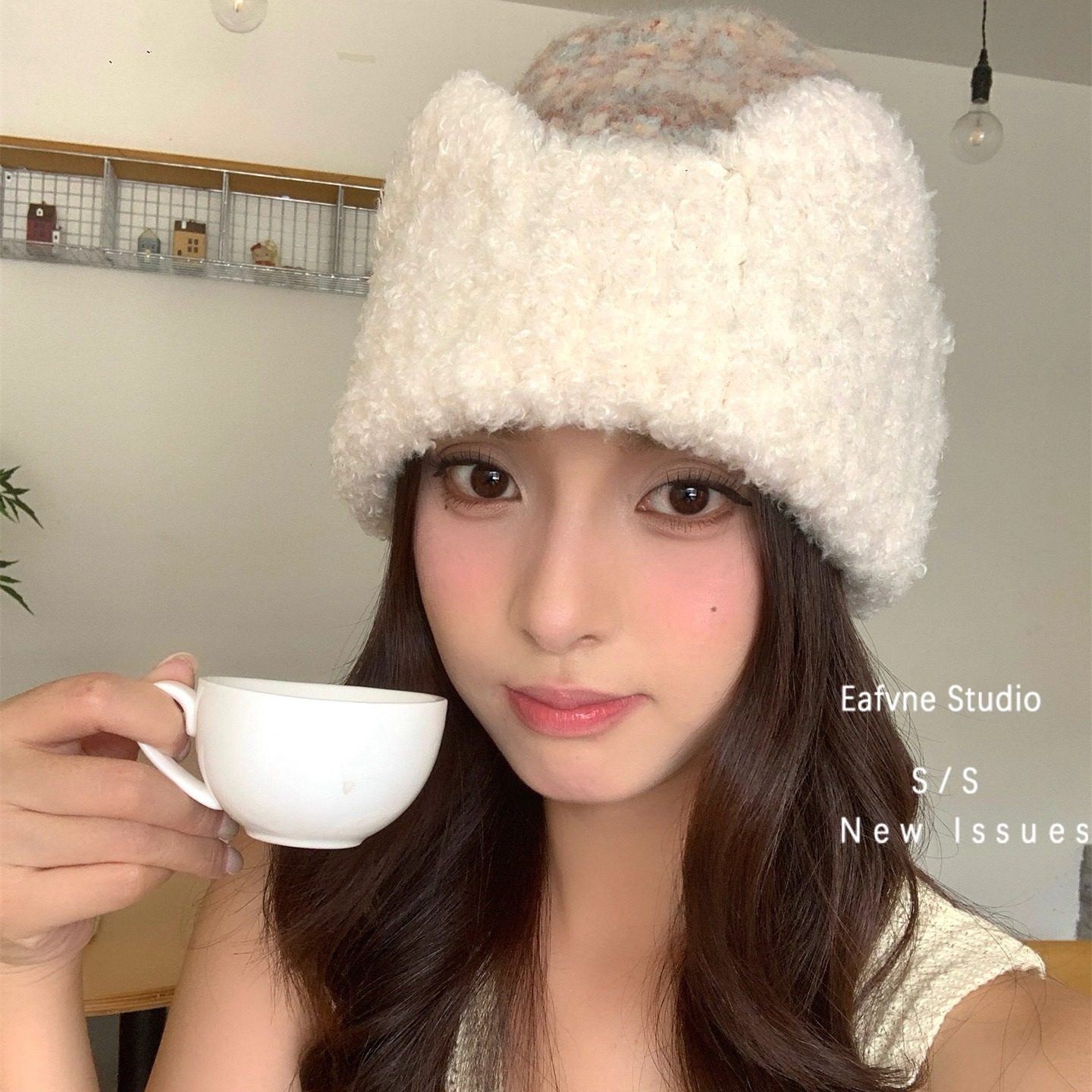 日系含羊毛猫耳混色毛绒加厚防寒针织帽女秋冬显脸小减龄护耳帽子,服饰配件/皮带/帽子/围巾,帽子,淘宝优惠券,粉丝福利购,淘宝优惠卷