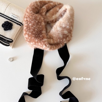 仿皮草围巾软糯美式时髦街头