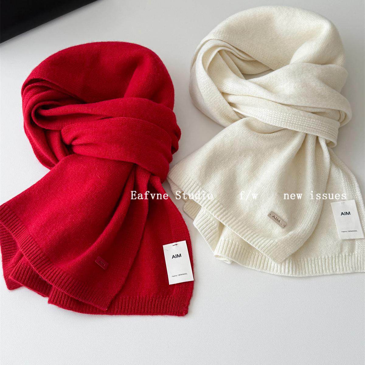 韩国纯色WOOL100%羊毛围巾