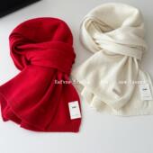 加大重磅秋冬韩国纯色WOOL100%羊毛围巾软糯披肩两用保暖围脖