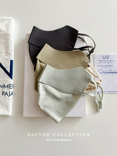 日本uvcut物理遮光护眼角冰丝新款防晒口罩女防紫外线遮阳面罩夏