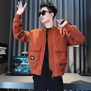美式复古立领飞行员夹克男款春秋季高级感痞帅棒球服百搭工装外套
