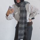 韩系经典 保暖百搭围脖ins造型围巾 雪花复古羊毛混纺围巾女冬季