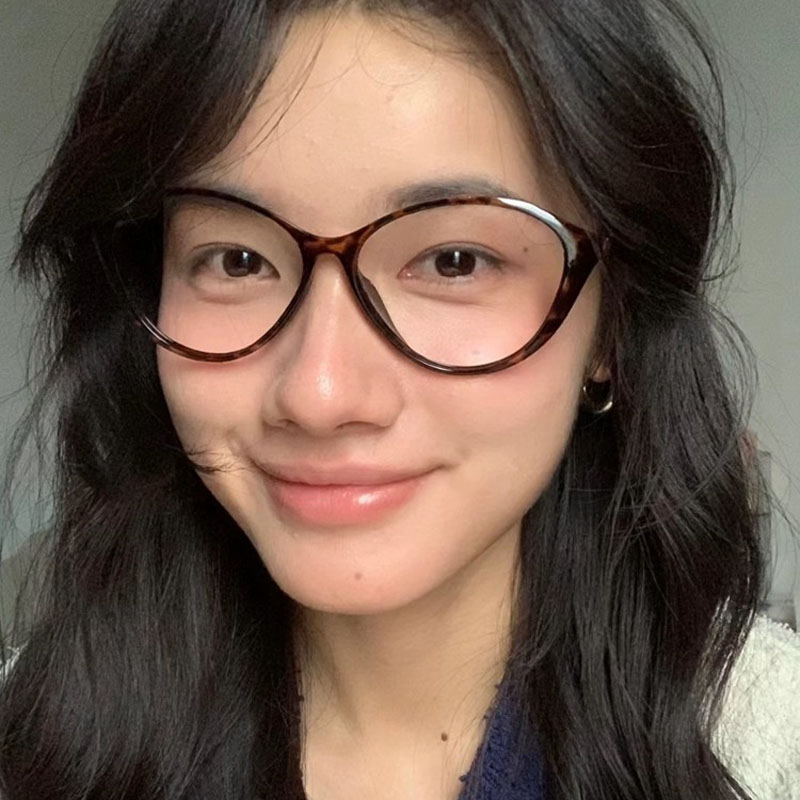 复古大框猫眼黑框眼镜女素颜神器高级感无度数护眼韩版潮太阳镜