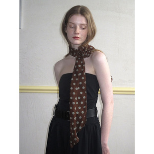 春夏氛围感原创波点定制小丝巾领花装 ins风纯欲 饰文艺风洋气新款