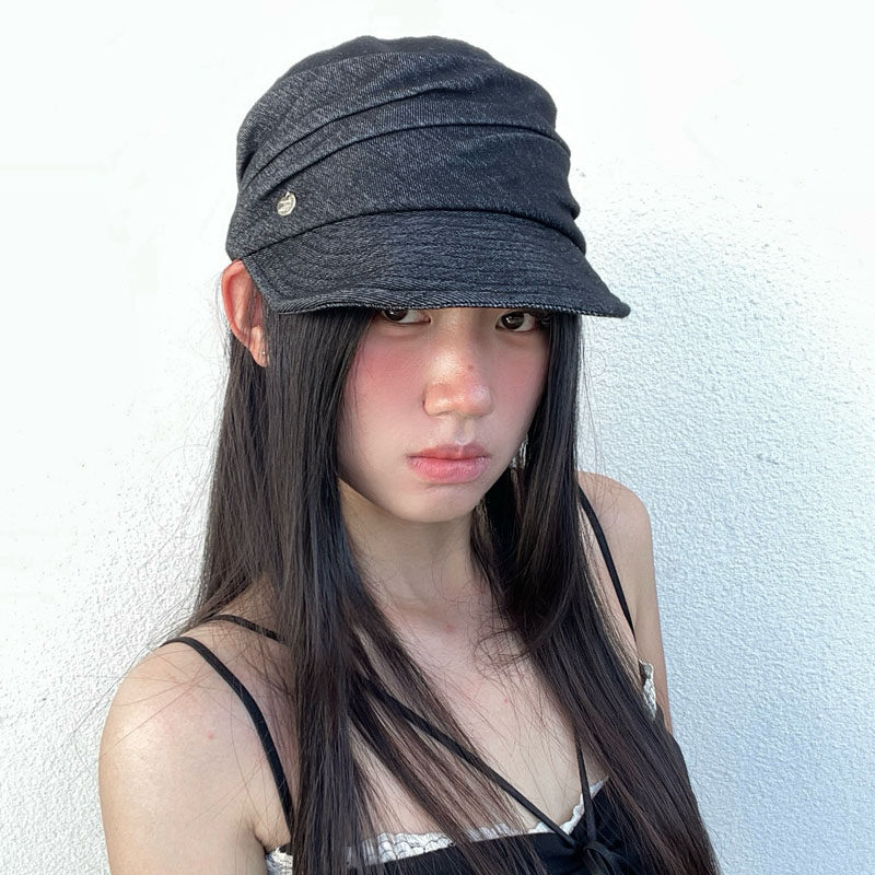 百搭复古早秋新款ins博主气质黑色马术帽女贝雷帽通勤帽子显脸小