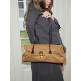 松驰感日常通勤ins百搭大容量黑色包包单肩手提包高级时尚托特包