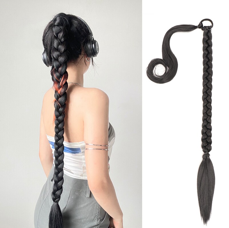 辣妹假发辫子麻花长辫女马尾接发朋克自然甜酷女孩拳击辫编发发饰