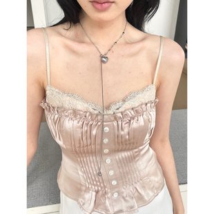 爱心抽拉项链原创设计感简约个性 项链百搭气质甜妹叠戴日常配饰