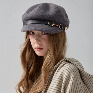 气质好帽型秋冬新款 百搭复古英伦八角帽显脸小贝雷帽鸭舌帽子休闲