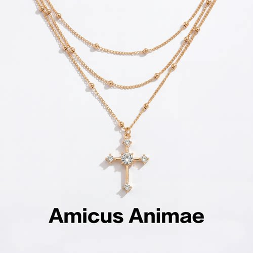 AmicusAnimae双层镶钻锁骨链
