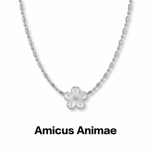 AmicusAnimae花朵吊坠锁骨链