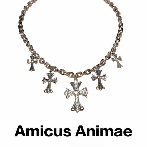 AmicusAnimae镶钻十字架锁骨链