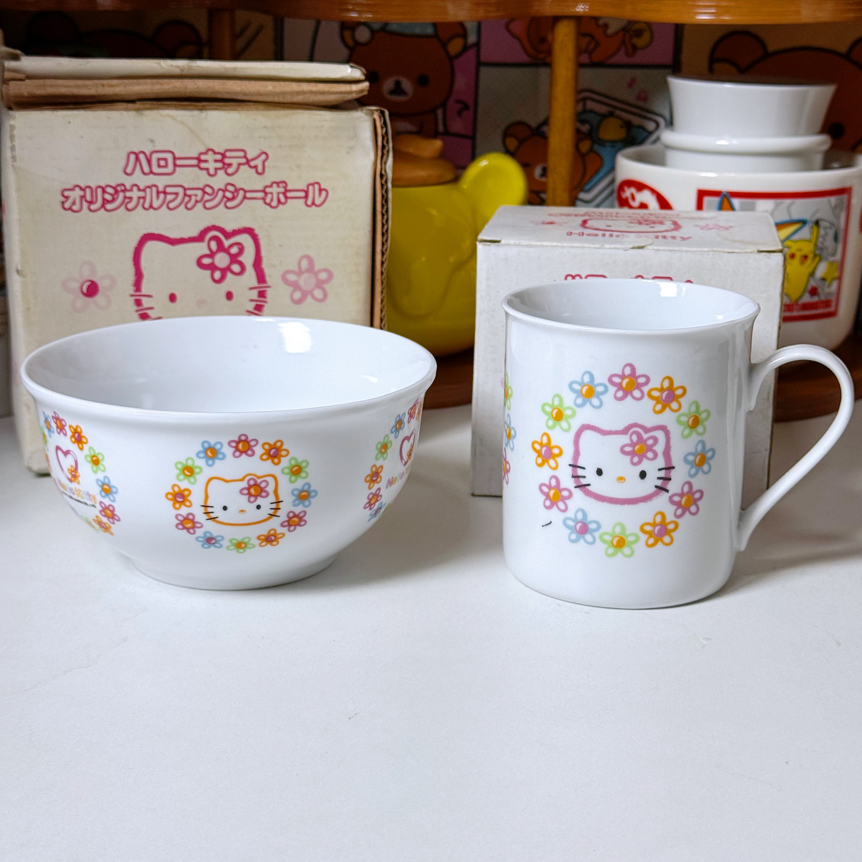 日本vintage 凯蒂猫Hello Kitty陶瓷马克杯 陶瓷盆