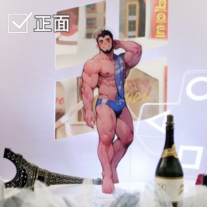温侯十一肌肉男立牌潮玩摆件二次元周边动漫卡通体育生饰品帅哥