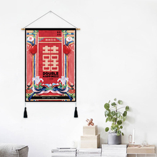 个性创意中式布艺挂画走廊玄关墙壁装饰电表箱遮挡画沙发背景挂布