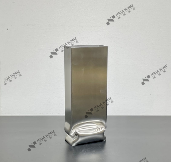 thumbnail for Naga stainless steel vase gift living room dining table entryway wabi-sabi style home ornament flower arranger extrusion vase