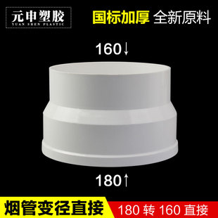 UPVC排水管180油烟机管变160下水管排烟塑料管烟管厨房变径管道
