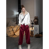 复古定制面料加绒加厚显瘦收口休闲校服裤 MISSKO可可欢姐冬季 新款