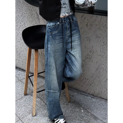 MISSKO可可欢姐高腰水洗牛仔裤