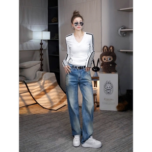 MISSKO可可欢姐新款 复古撞色杠条莱赛尔高弹显瘦T恤打底上衣内搭