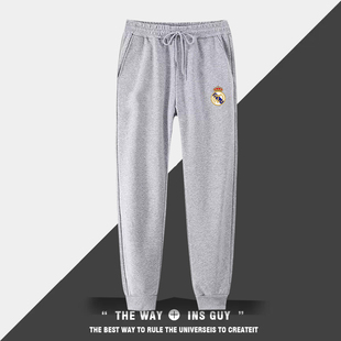 皇马14冠夺冠纪念运动长裤男女秋冬季加绒马德里足球训练束脚卫裤