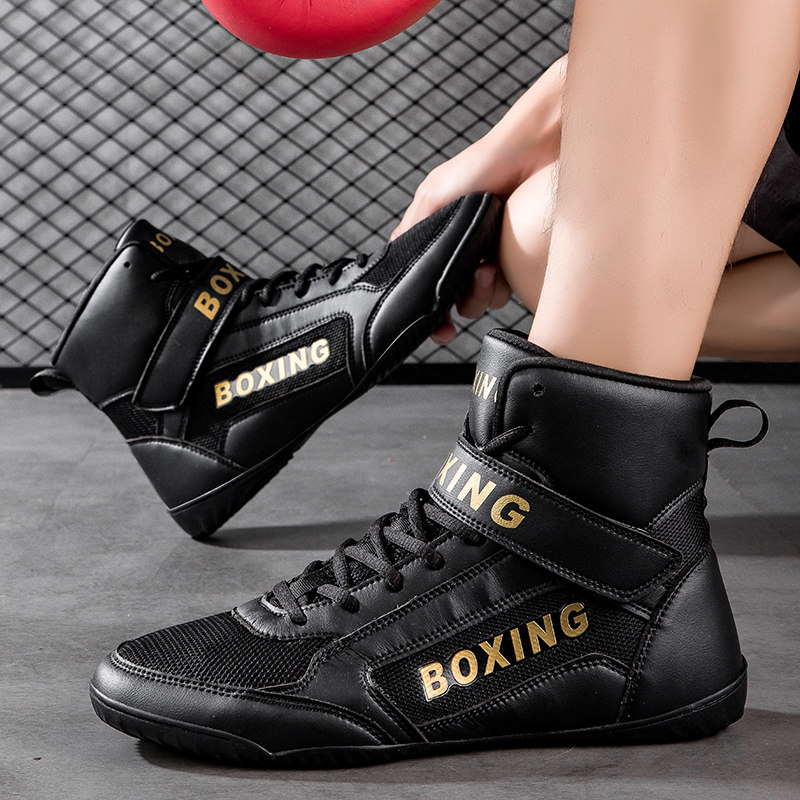 Boxing shoes拳击鞋儿童搏击中青训练高帮散打鞋格斗搏击鞋摔跤鞋