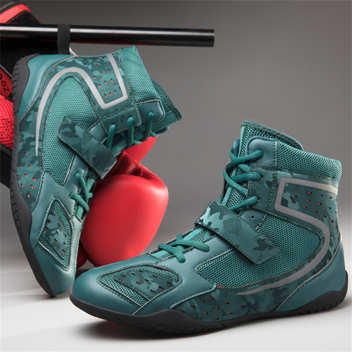 Boxing shoes拳击鞋职业训练比赛鞋WBC摔跤鞋中青高帮散打鞋35-46