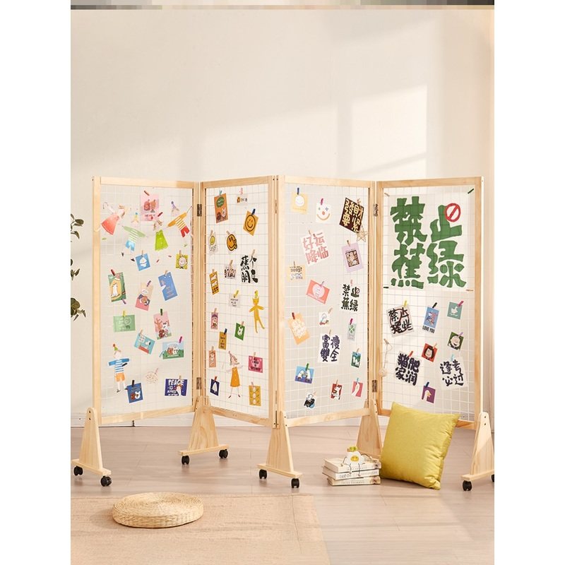 幼儿园美工区作品展示架桌面置物架创意环创小班中大班照片网格架