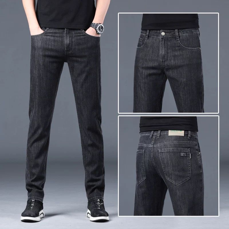男装牛仔裤直筒修身长裤